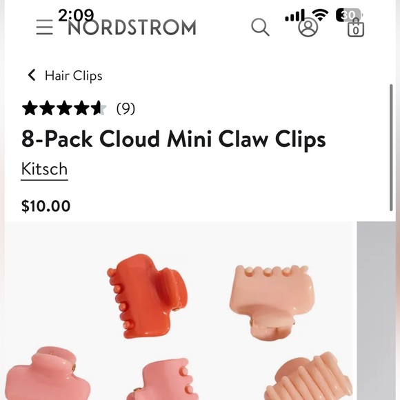 🆕Kitsch Cherry Print Cloud Clip + Mini Claw Clip Set - Picture 6 of 10